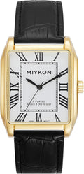 Miykon Vintage Men's Tank Square Analog Watch with Leather Strap