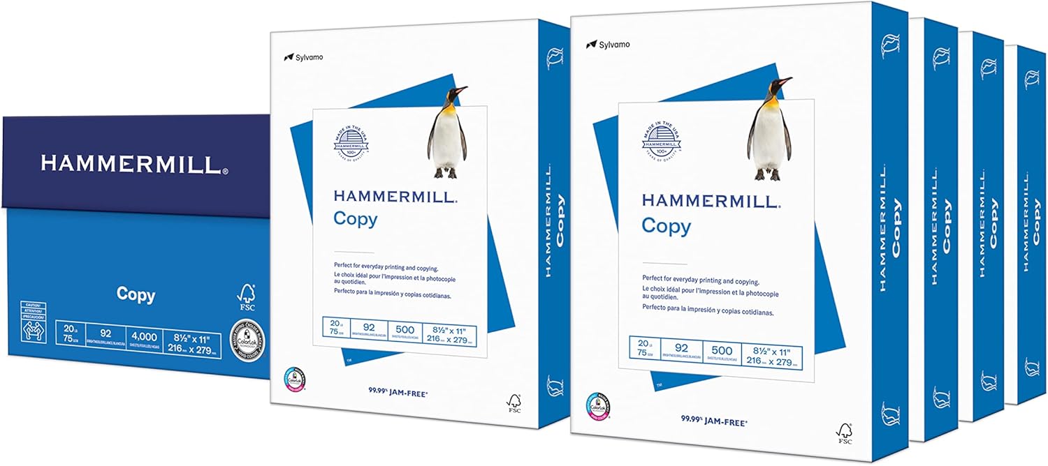 Hammermill 20lb Copy Paper - 8 Ream Pack!