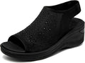Women's Platform Walking Sandals with Memory Foam - Comfortable Fit