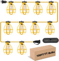 100FT Construction String Lights with Safety Cover - Bright Jobsite