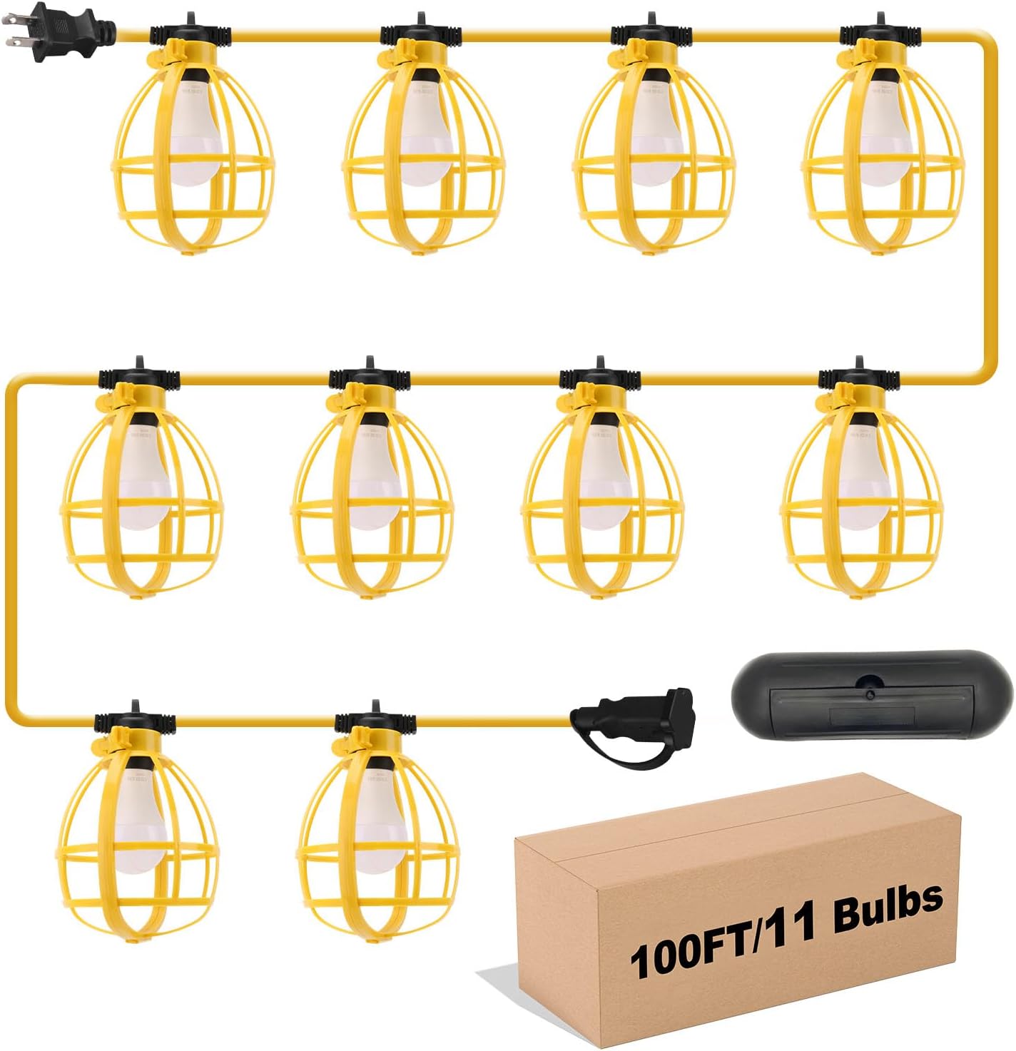 100FT Construction String Lights for Outdoor and Indoor Use