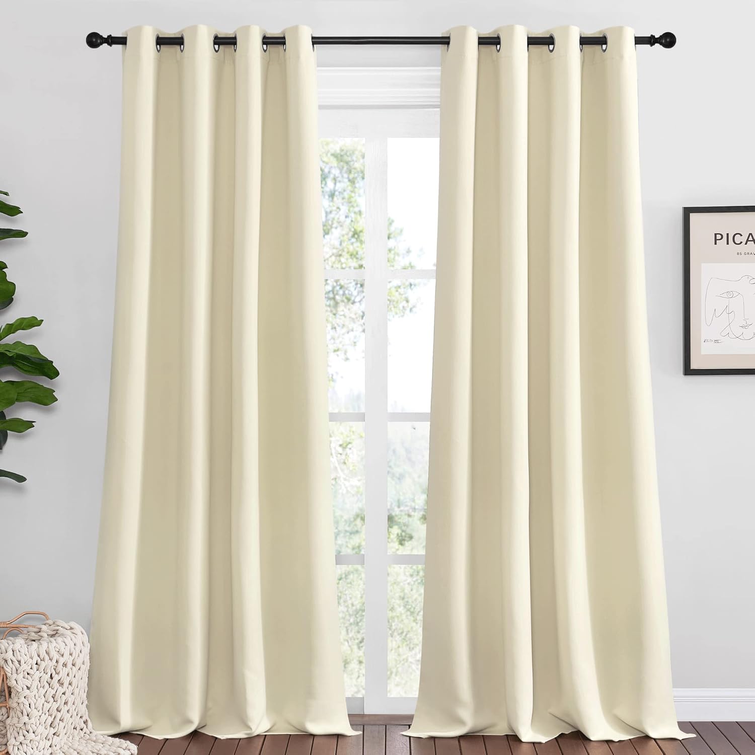 NICETOWN Beige Room Darkening Curtains for Elegant Home Decor