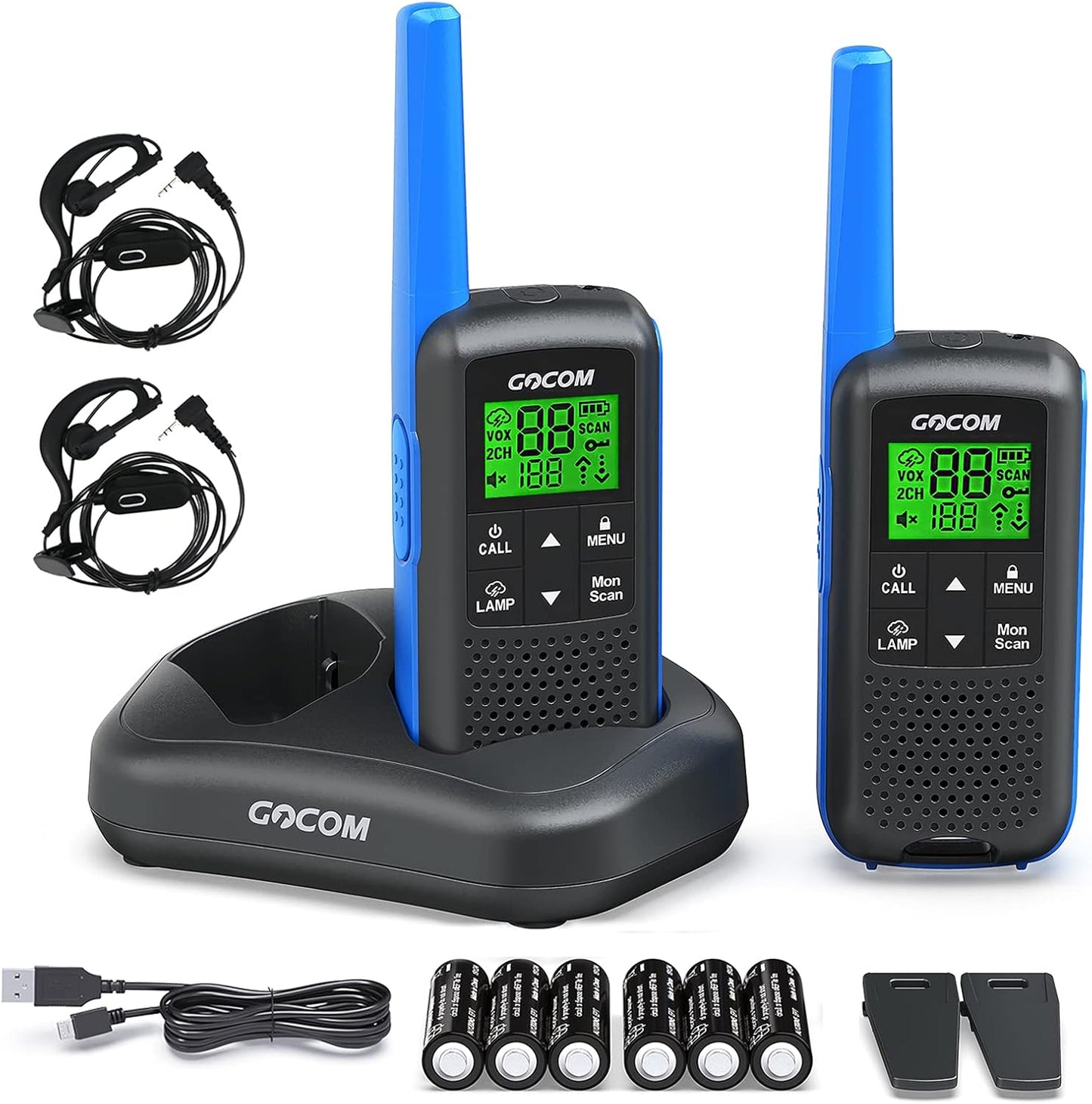 GOCOM G600 Walkie Talkies - Long Range Rechargeable Radios