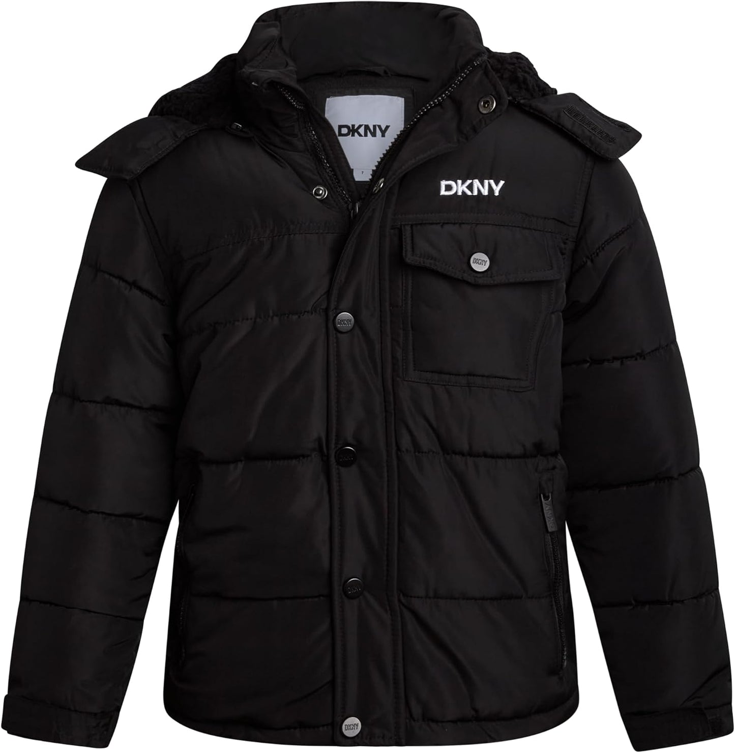 DKNY Boys Puffer Jacket - Cozy Insulated Winter Coat for Kids