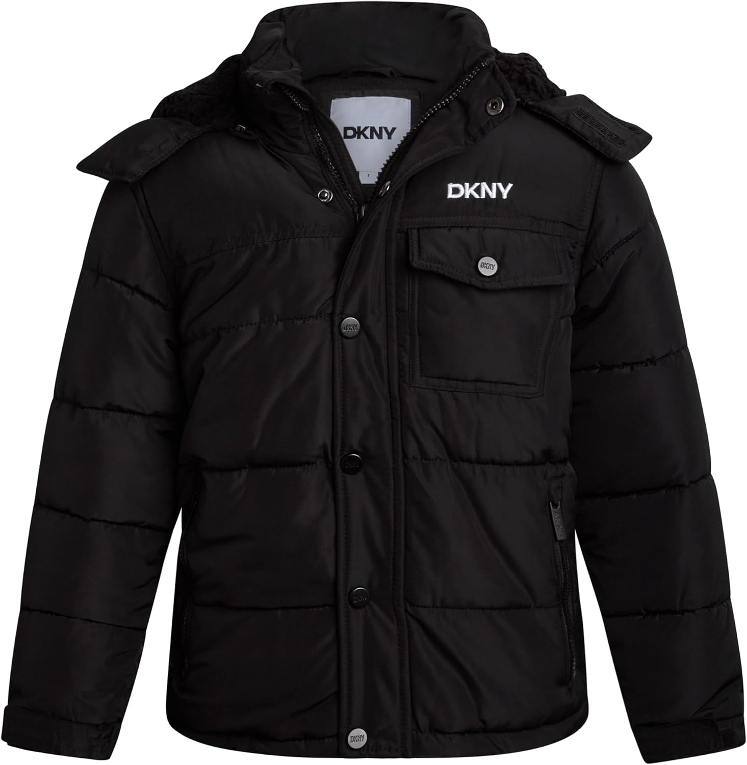 DKNY Boys Puffer Jacket - Cozy Insulated Winter Coat for Kids