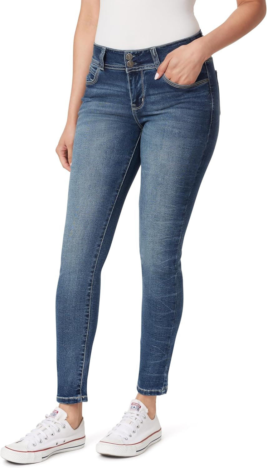 WallFlower Women's Ultra Skinny Mid-Rise Jeans for Every Body