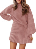 Womens 2 Piece Skirt Sets Fall Fashion 2025 - Cozy Mock Neck Knit Set