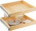 Pull Out Tray Cabinet Organizer 2-Set - Slide Out Pantry Drawers