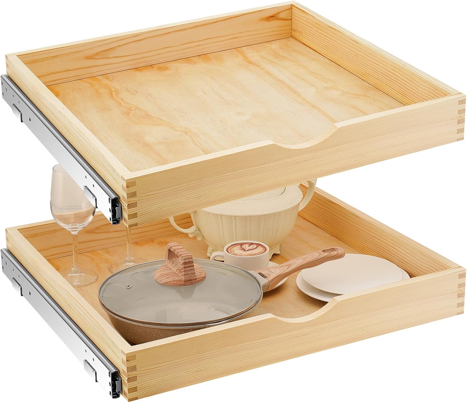 Pull Out Tray Cabinet Organizer for Kitchen Storage Solutions
