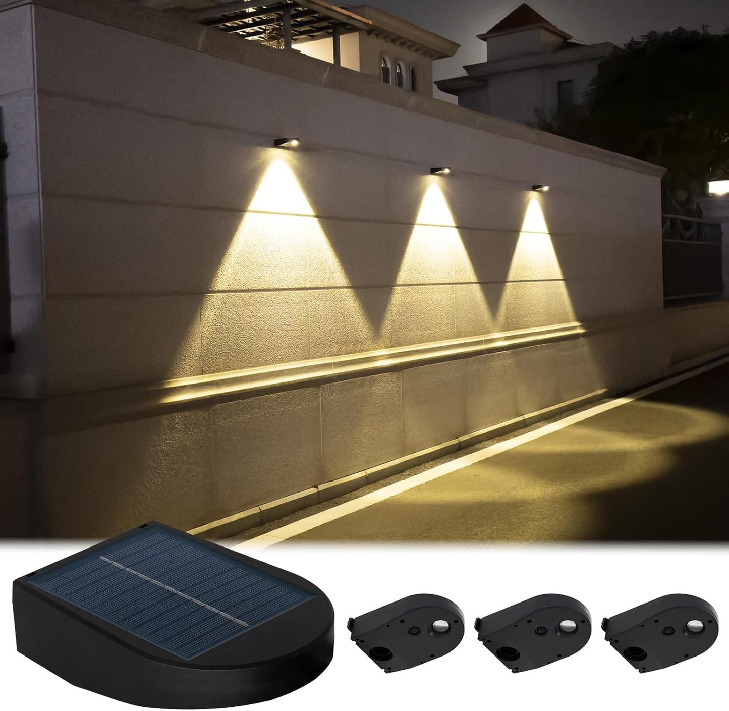 Solar Wall Lights Outdoor Waterproof Dusk to Dawn LED Down Light
