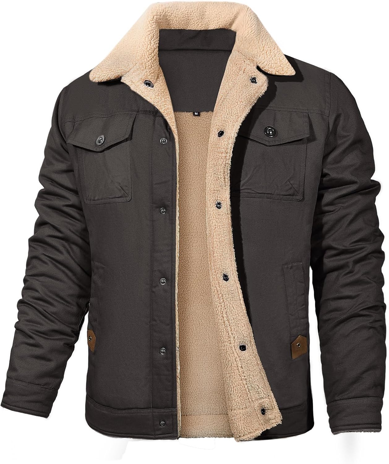 Men's Winter Lapel Cargo Military Trucker Work Jacket Coat