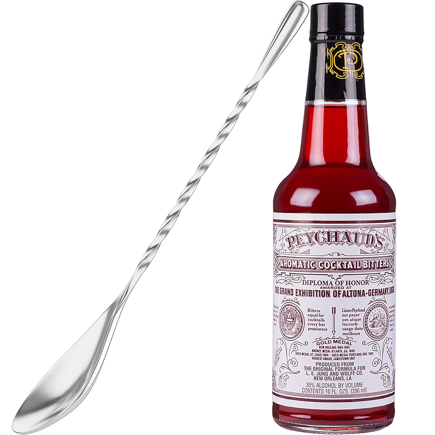Peychaud's 10oz Bitters Set w/ Cocktailier Spoon