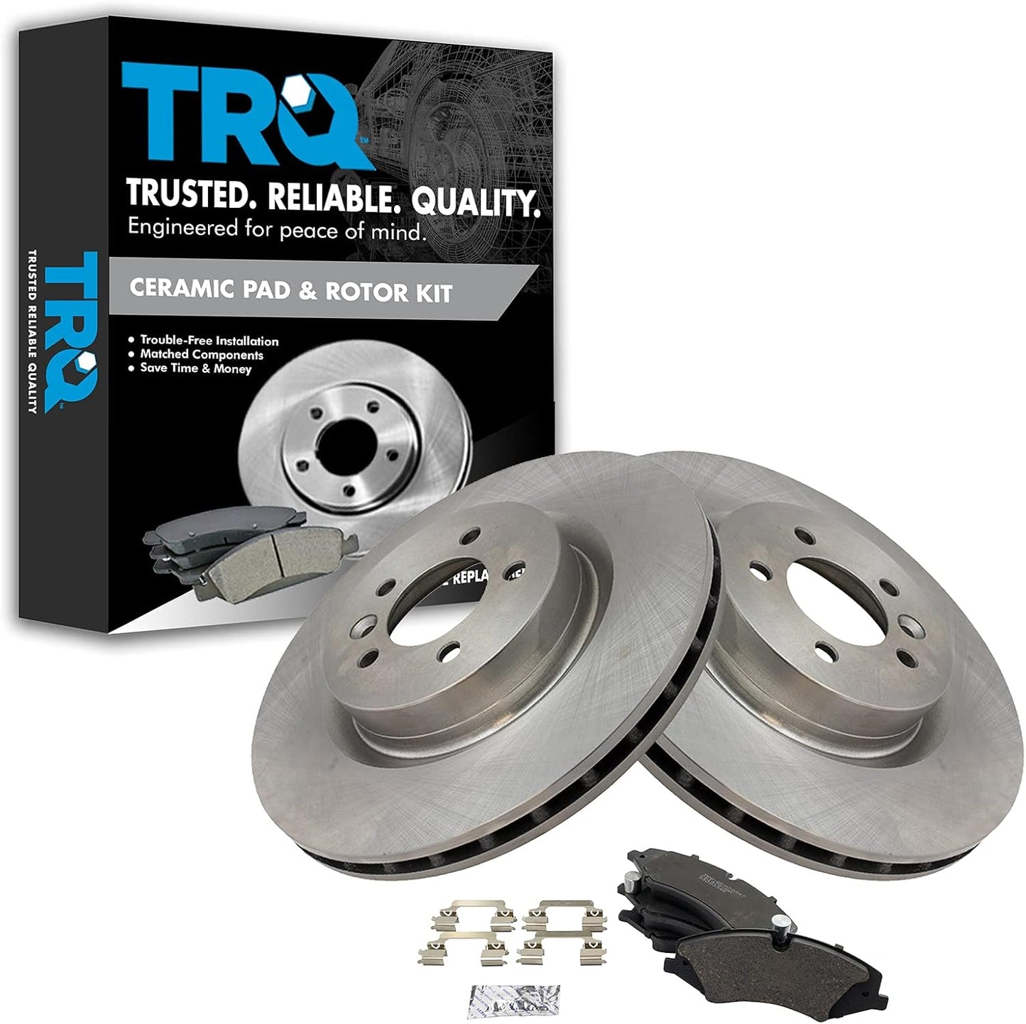 TRQ Front Brake Pad & Rotor Kit for Land Rover Discovery & Range Rover