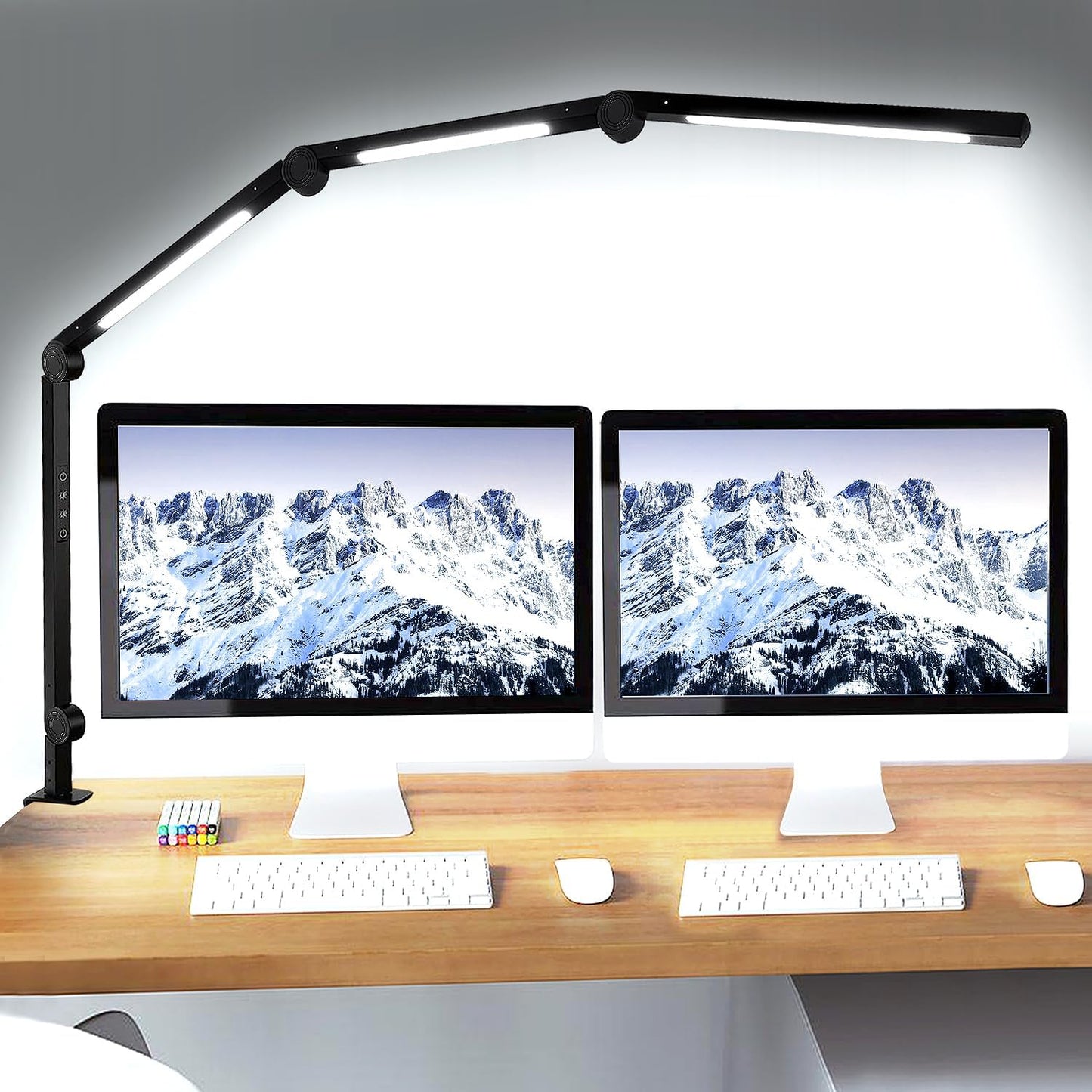 Adjustable LED Desk Lamp: 4 Color Modes, Eye-Caring, Memory Function