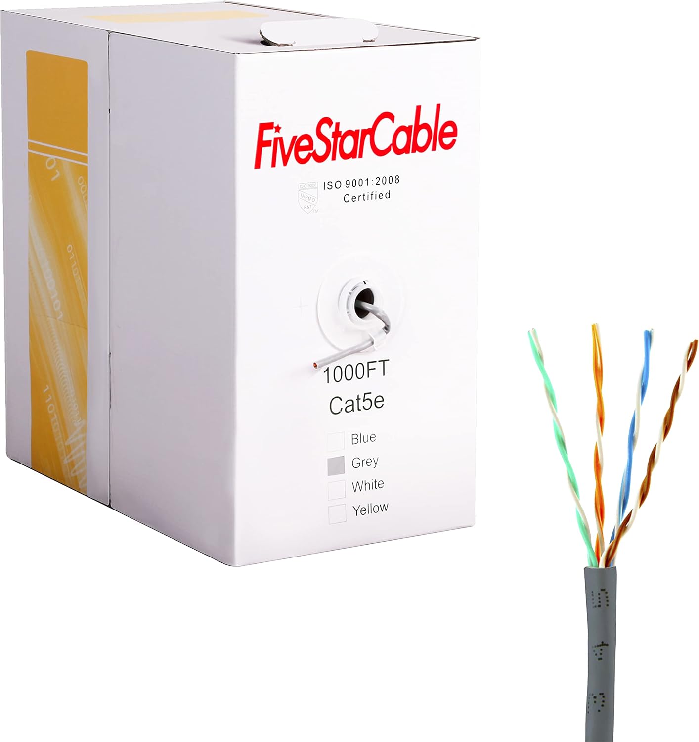 Five Star Cable Cat5 1000 Ft Ethernet Cable for Networking