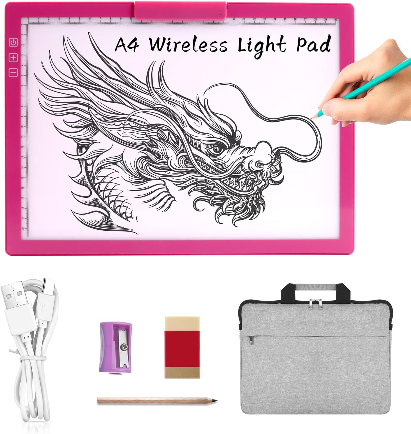 A4 Wireless LED Light Pad with Innovative Stand and Clip