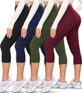 Creamlush Capri Leggings 4 Pack - High Waisted Soft Yoga Pants ultra