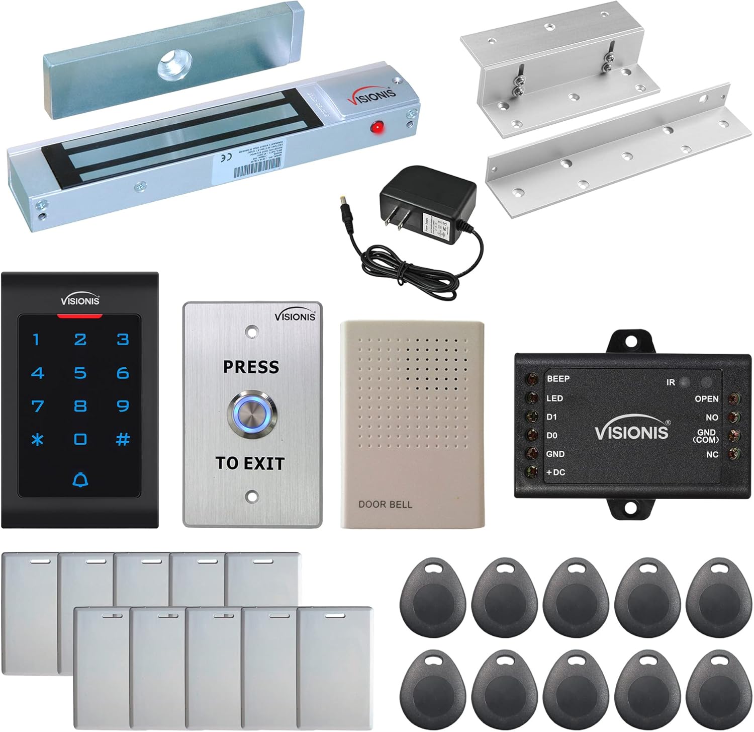 Visionis FPC-5323 One Door Access Control Kit with Maglock