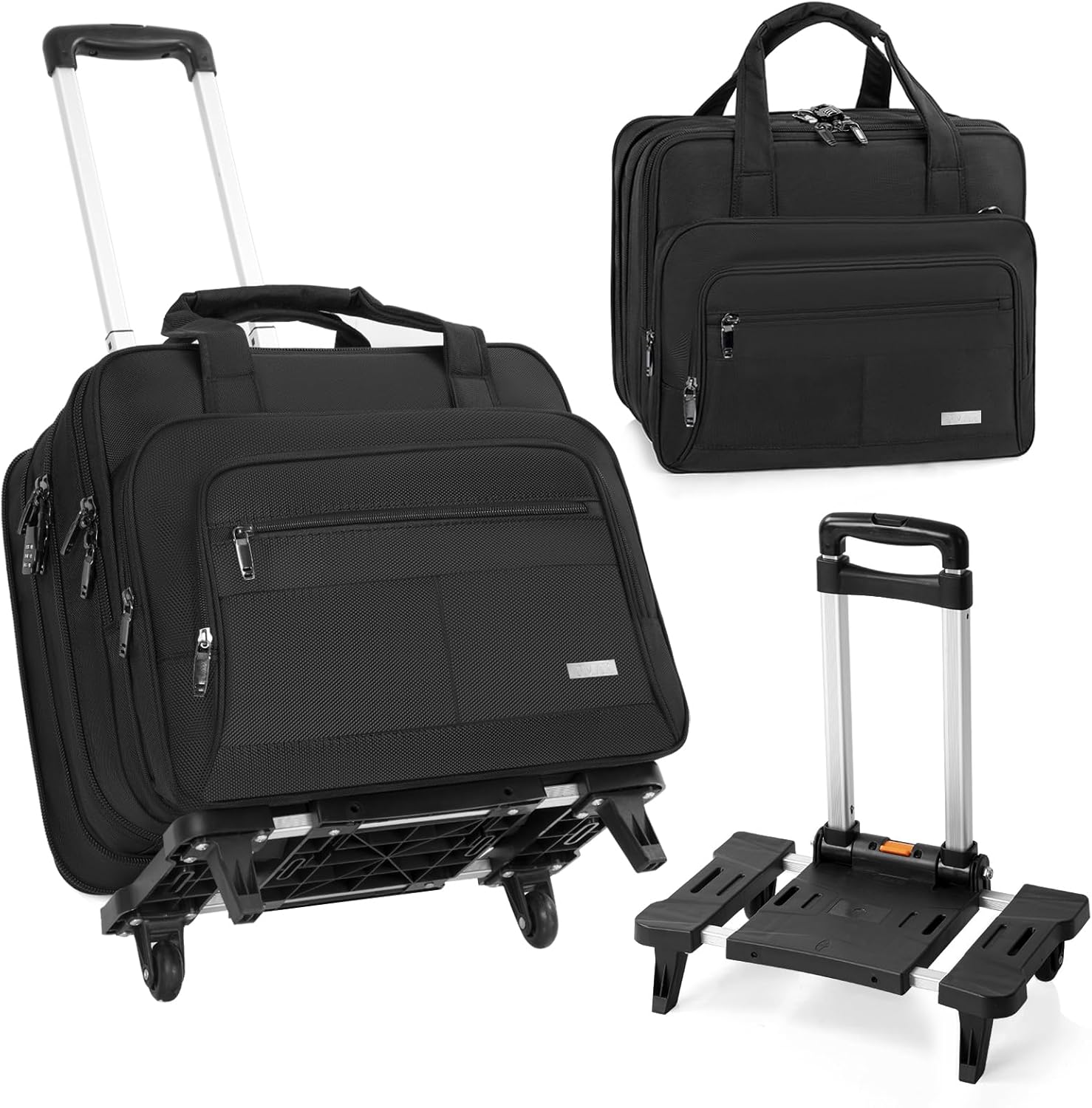 Rolling Laptop Bag for Work and Travel with Removable Trolley
