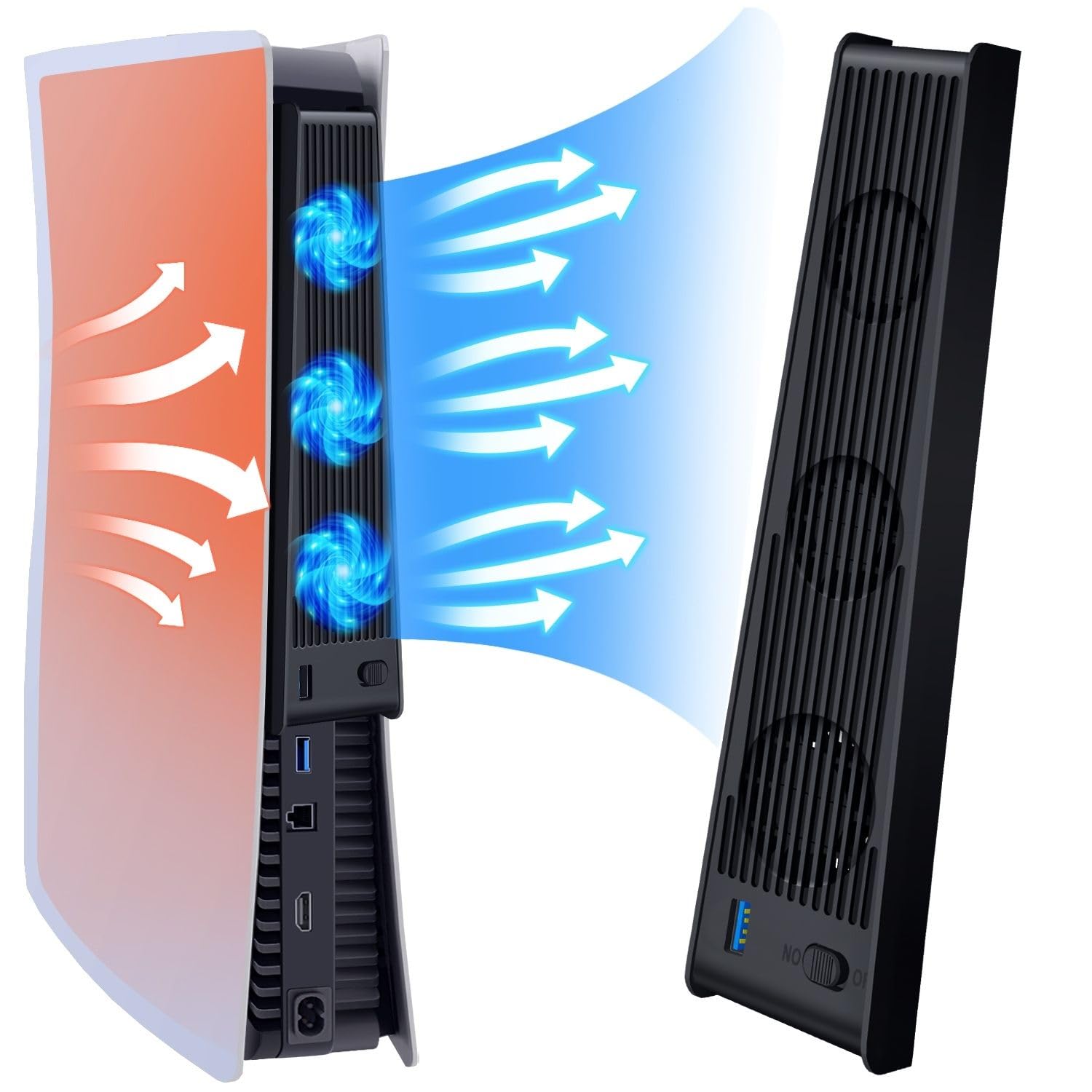 PS5 Silent Cooling Fan - Enhanced Performance & Quiet Operation