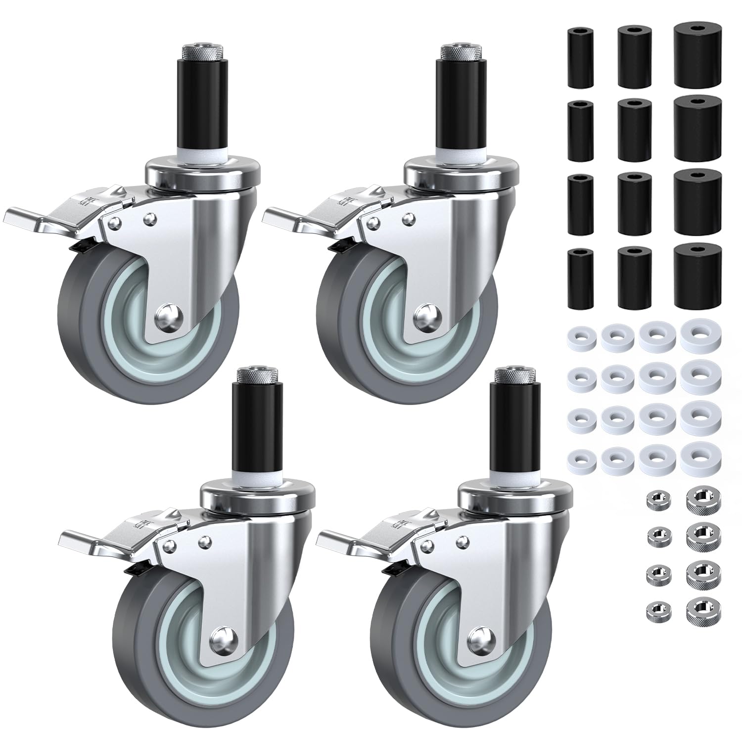 Heavy Duty 4 Inch Locking Caster Wheels for Furniture and Carts