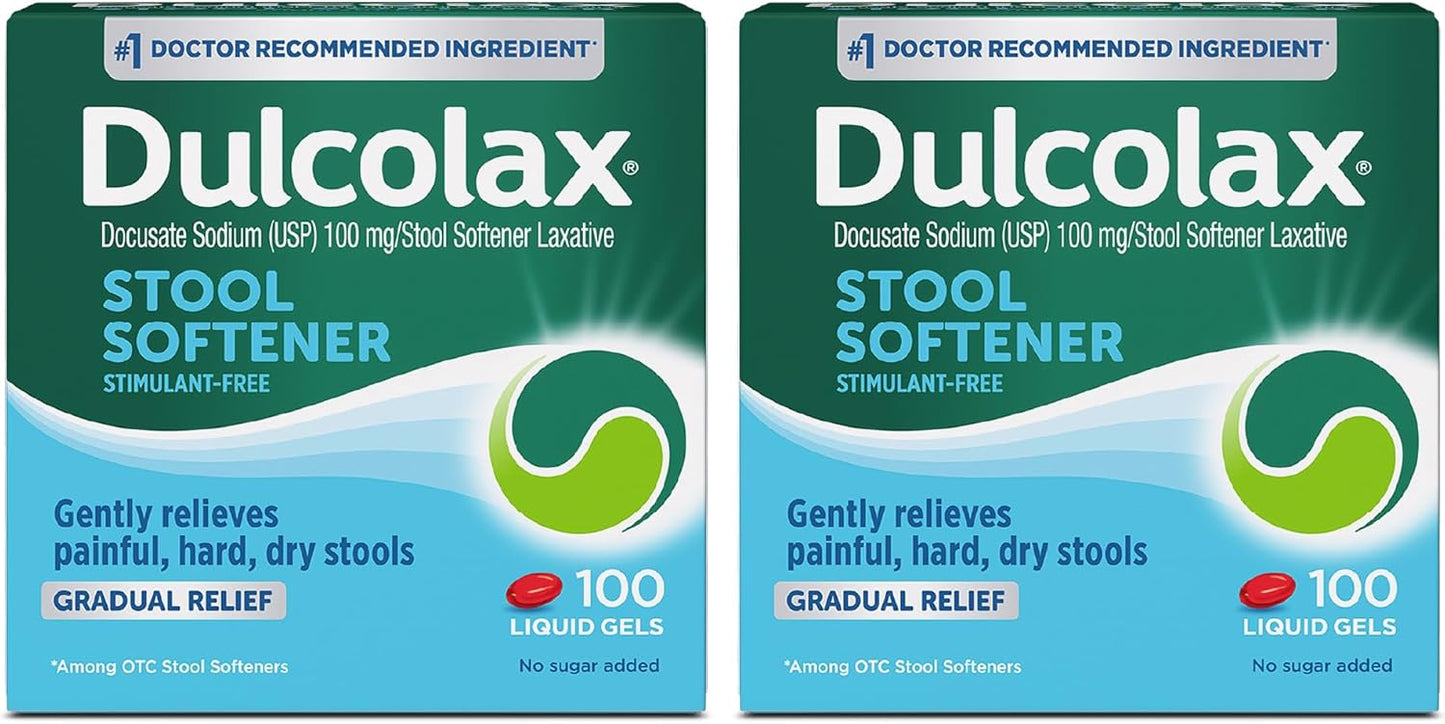 Dulcolax Stool Softener Liquid Gel Capsules for Gentle Relief