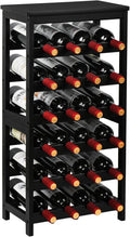 VASMIA Wine Rack Freestanding Floor 6-Tier - Compact Bamboo Storage
