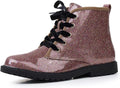 FITORY Girls/Boys Ankle Combat Boots with Side Zipper and Lace-Up