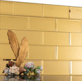 Peel and Stick 3x6 Beveled Gold Mirror Subway Tile - Easy Peel & Stick