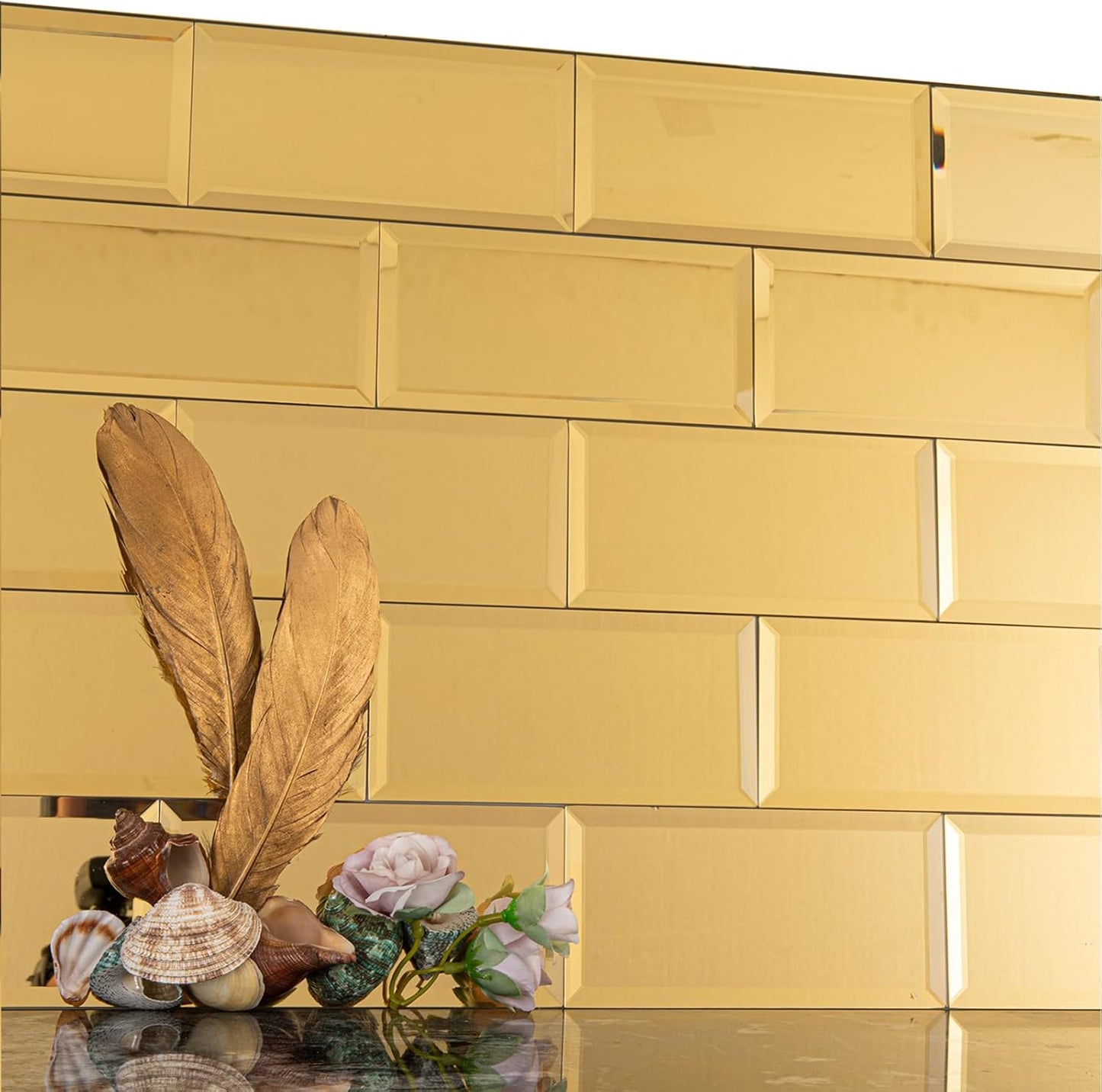 Beveled Gold Mirror Tile for Kitchen and Bathroom Backsplash