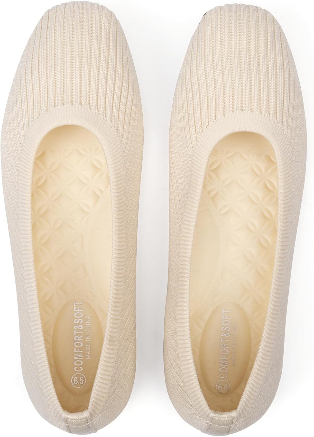 Stylish Square Toe Ballet Flats for Women - Comfortable Slip on