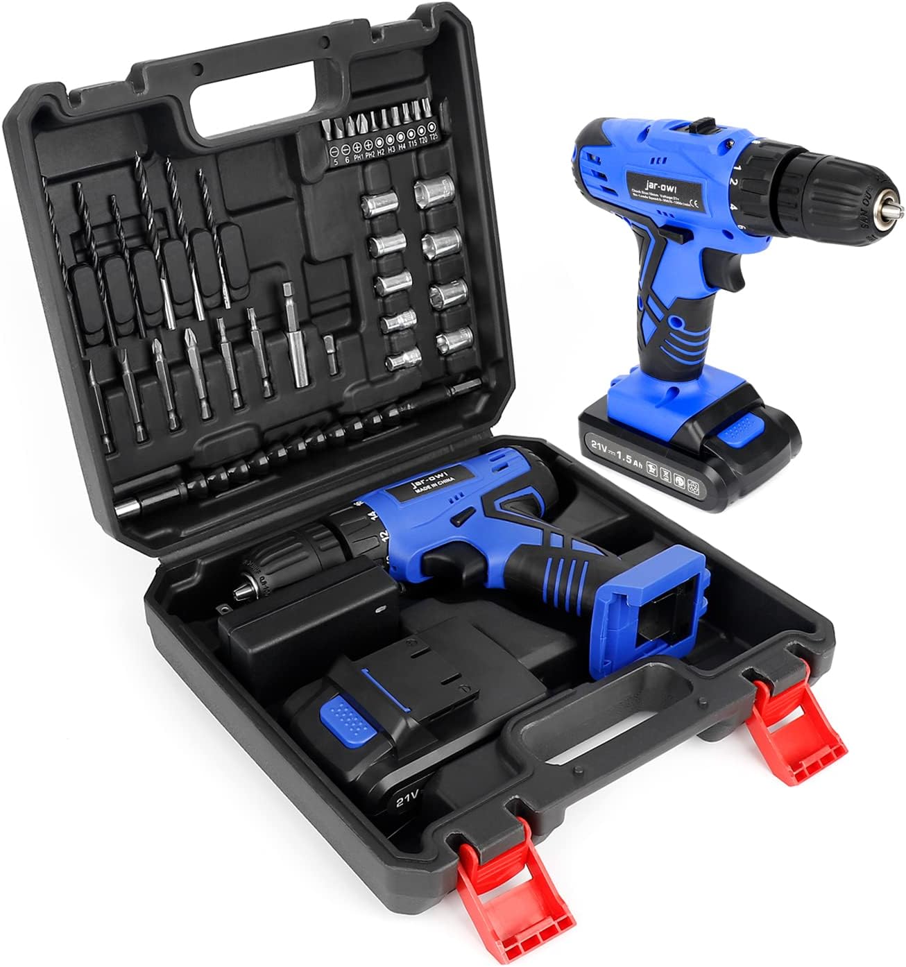 Portable Power Drill Set with 37PCS Drill Bit for Home Use