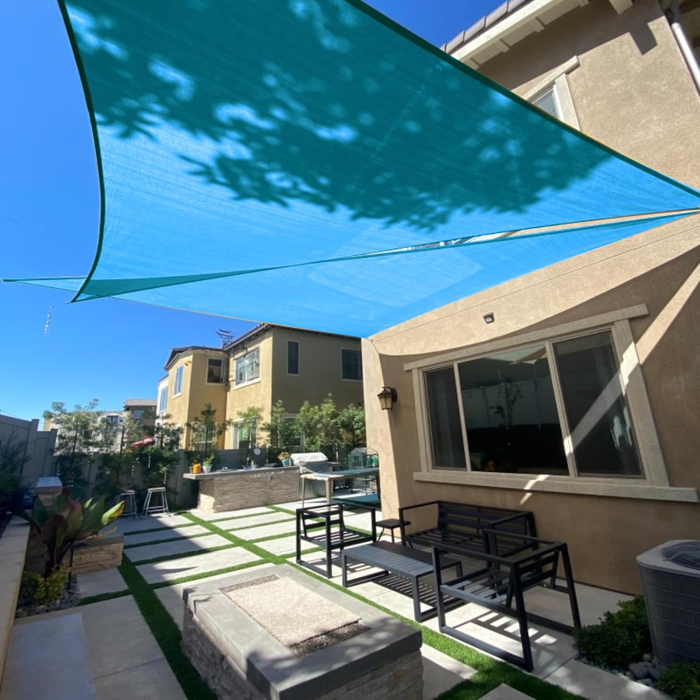 SUNLAX Sun Shade Sail 12ft x 14ft x 18.4ft for Outdoor Spaces