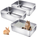 Stainless Steel Cat Litter Box 3 Pack - Durable, Easy-Clean Pans