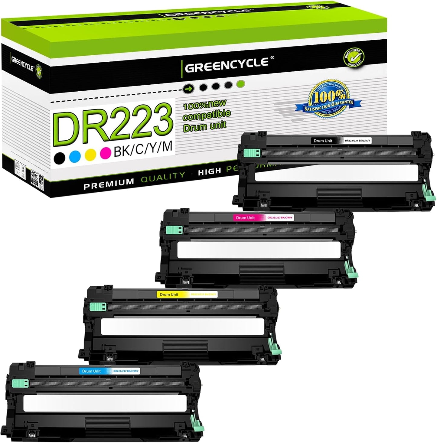High Yield Drum Unit Replacement for Brother DR223CL - 4 Pack