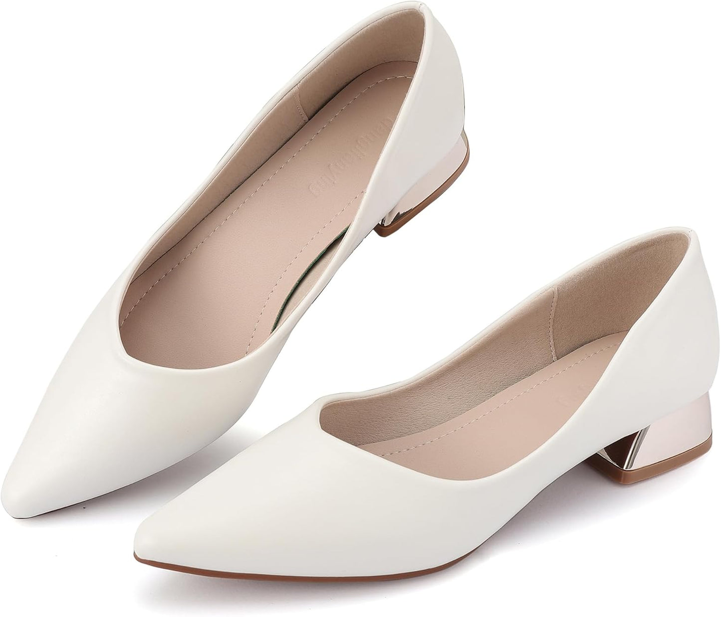 Women's Chunky Closed Toe Low Block Heels for Work and Weddings