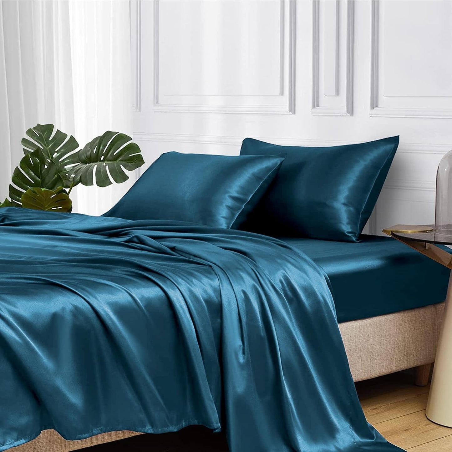 MR&HM Satin Bed Sheets Set King Size for Ultimate Comfort