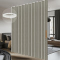 AJAZZ Grey 100% Blackout Accordion Room Divider Curtain W100 x L84