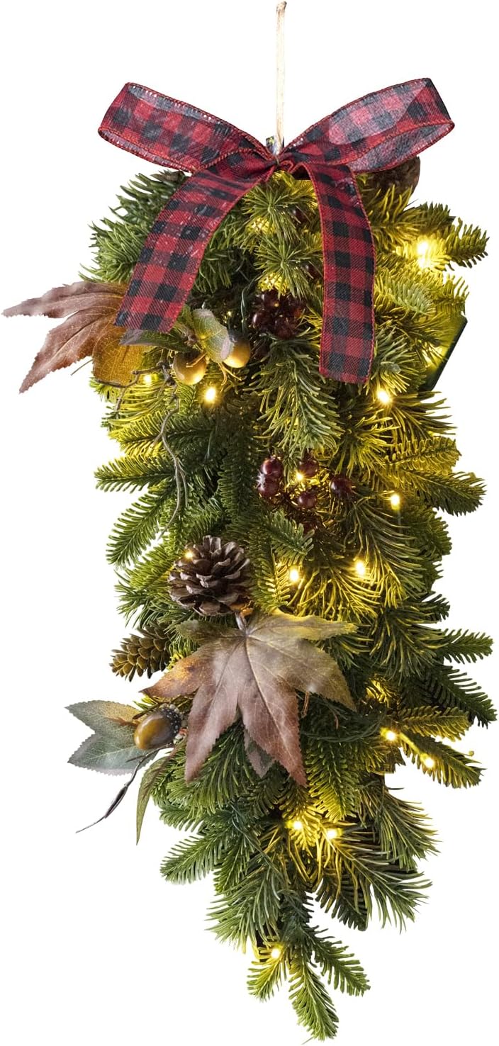 Upside Down Christmas Tree with Warm LED Lights