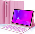 Keyboard Case for Galaxy Tab S10 FE / S10 Lite 10.9 in Pink - Backlit