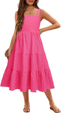 Girls Summer Cami Maxi Dress - Breathable Bubble Wrinkle Fabric