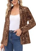 Sequin Blazer Jacket Women Open Front Sparkly Blazer - Evening Chic