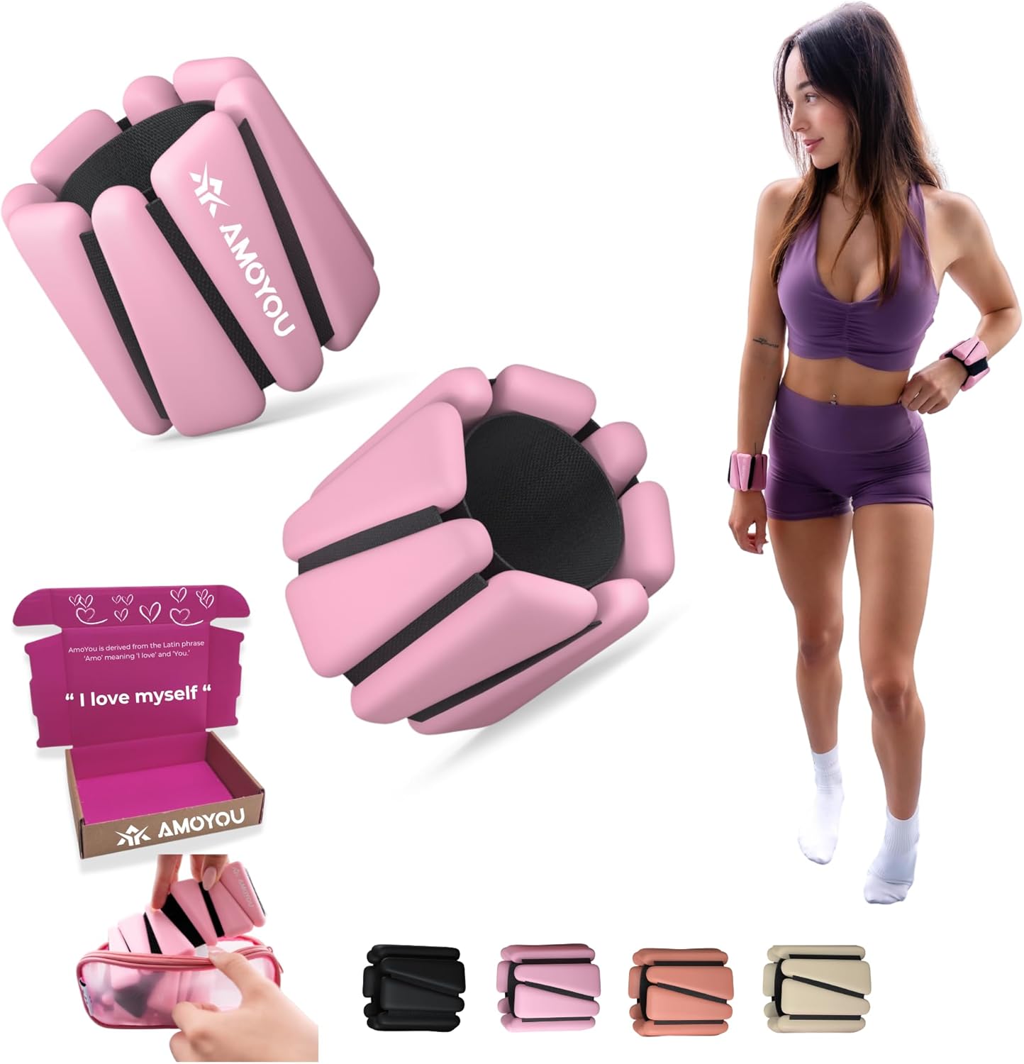 Wrist & Ankle Weights for Women - Versatile 2 lb Set