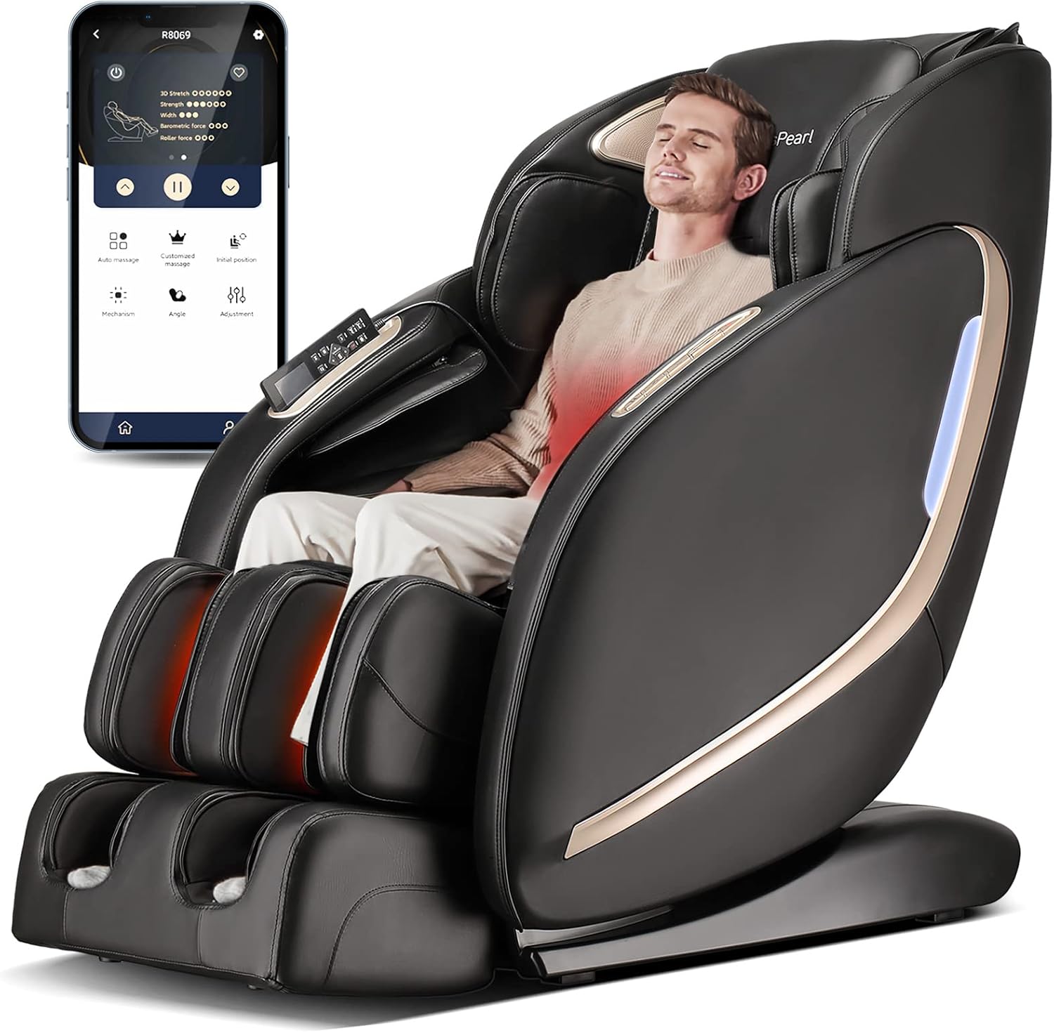 EASPEARL Zero Gravity Massage Chair w/ Heat & Thai Stretch