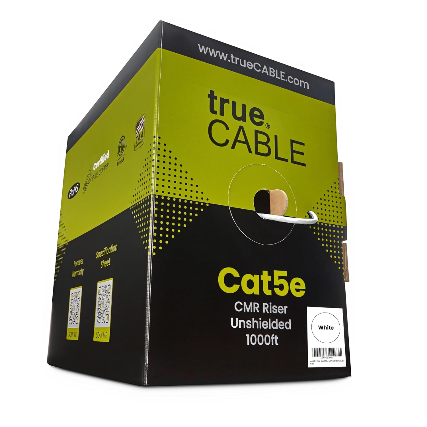 trueCABLE Cat5e Riser 1000ft Ethernet Cable for High Performance
