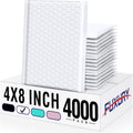 Fuxury White Bubble Mailers 4x8 in 4000 Pack - Economical Padded