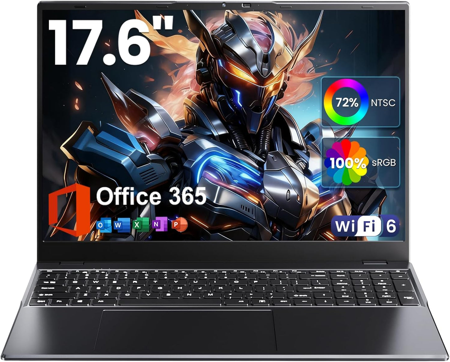 Laptop 17.6 inch with Office 365, 16GB RAM, 640GB Storage