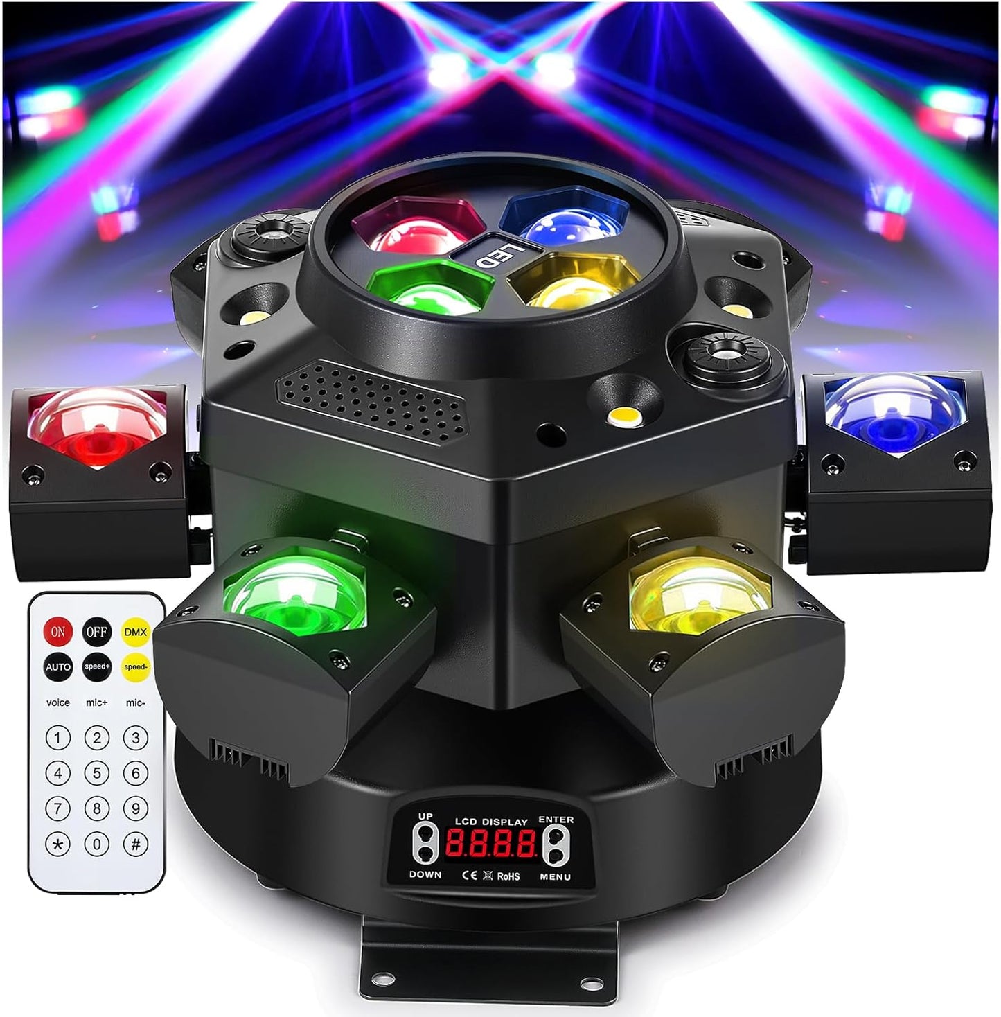 Moving Head DJ Lights with RGBW LED Effects for Parties