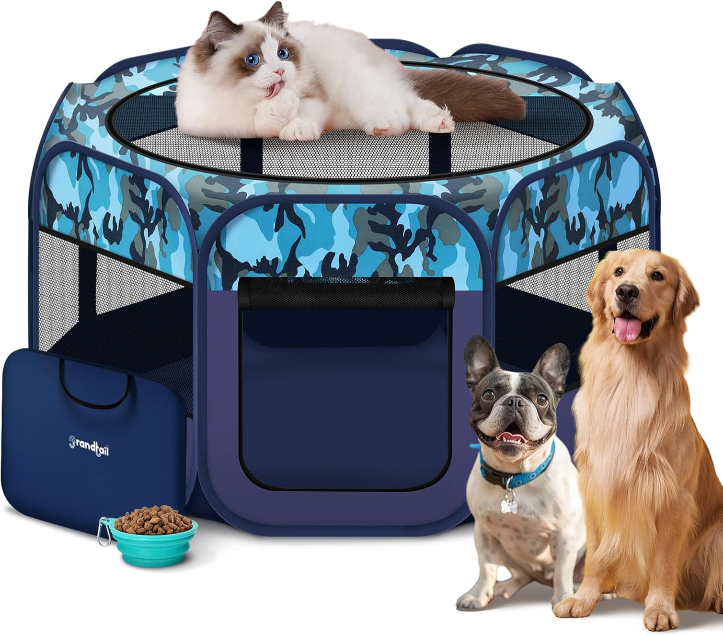 Portable Dog Playpen with Carry Case for Indoor and Outdoor Use
