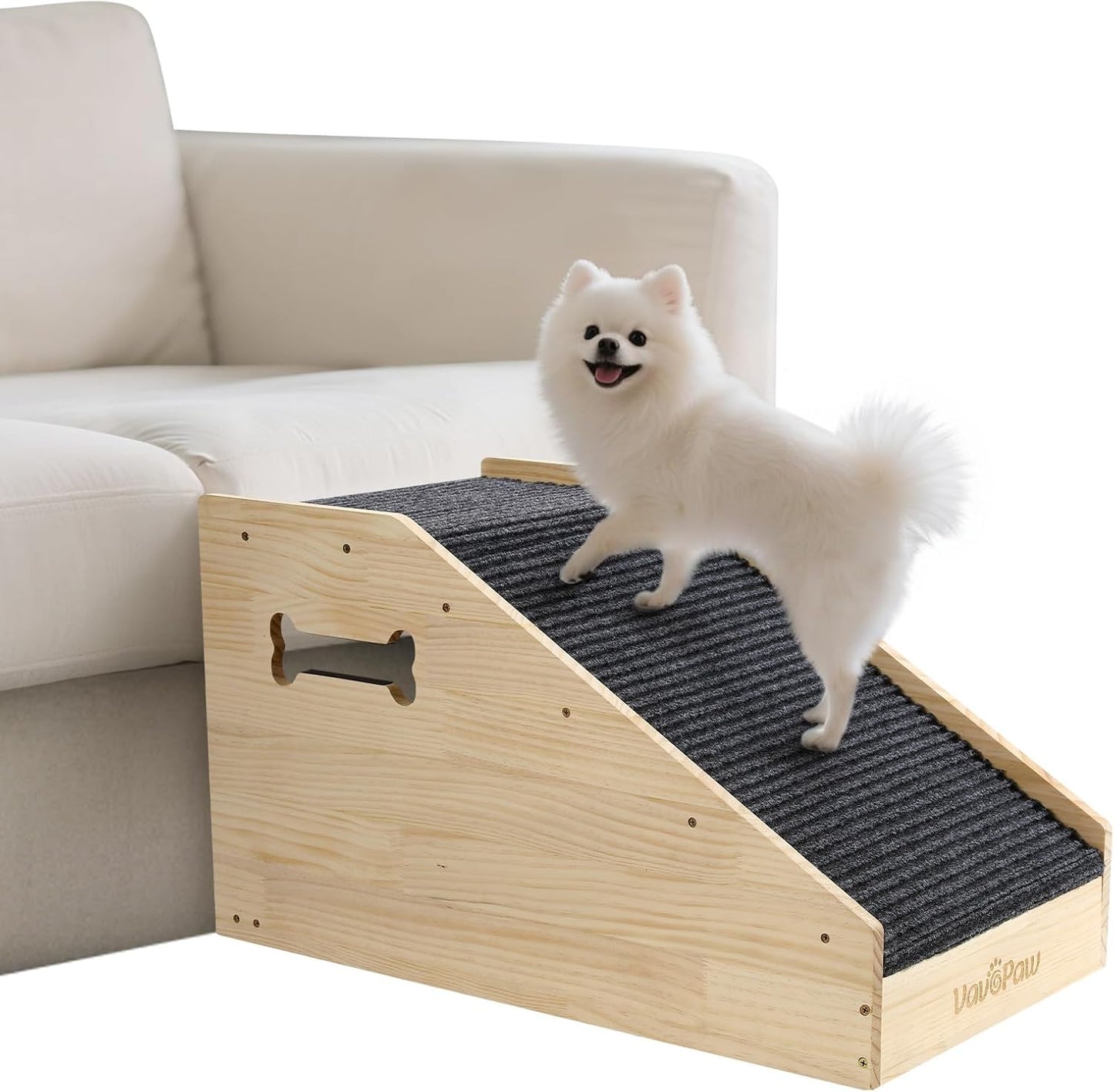 Dog Stairs for Small Dogs with Non-slip Cover and Gentle Slope